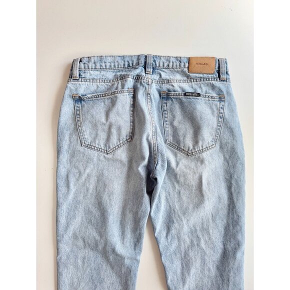 ROLLA'S Relaxo Chop Original Stone Mid Rise Straight Crop Jeans, Size 34 - Picture 9 of 16
